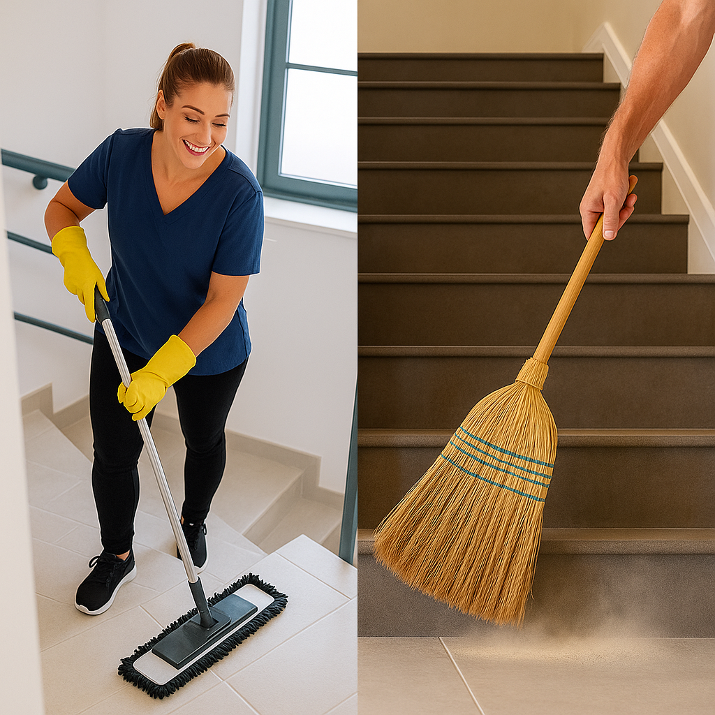 laiptines valymas, mano bustas